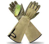 Yionaiyi Professional Rose Pruning Thorn Proof Gardening Gloves with Long Forearm Protection for Men and Women (1 Pair) (green, Medium)
