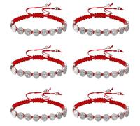 YionZian 6 Piece Medallas de San Benito Bracelet Religious Protection Bracelet Virgin Mary Bracelet Handmade Braided Adjustable String Beads Cord for Man Women Teen Blessing Jewelry Gifts, One Size