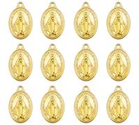 YionZian 60Pcs Metal Oval Cruz Del Perdon Catolica Virgen De Guadalupe Charms Religious Medalla De La Virgen Milagrosa Pendant for DIY Necklace Bracelet Jewelry Making, Zinc, No Gemstone