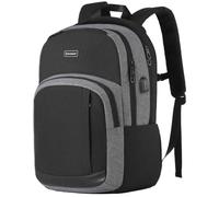 YIORMIOR School Backpack, Laptop Business Backpack with USB Charging Port Anti Theft Water Resistant School College Backpack Unisex