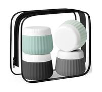 Yiorxu Travel Pots Set for Cream Containers Toiletries,4 pcs Silicone Travel Jars for Toiletries,30 ml TSA Approved Refillable with Clear Bag,Leakproof Essentials Small Plastic Containers