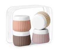 Yiorxu Travel Pots Set for Cream Containers Toiletries,4 pcs Silicone Travel Jars for Toiletries,30 ml TSA Approved Refillable with Clear Bag,Leakproof Essentials Small Plastic Containers