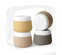 Yiorxu Travel Pots Set for Cream Containers Toiletries,4 pcs Silicone Travel Jars for Toiletries,30 ml TSA Approved Refillable with Clear Bag,Leakproof Essentials Small Plastic Containers