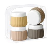 Yiorxu Travel Pots Set for Cream Containers Toiletries,4 pcs Silicone Travel Jars for Toiletries,90 ml TSA Approved Refillable with Clear Bag,Leakproof Essentials Small Plastic Containers