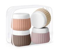 Yiorxu Travel Pots Set for Cream Containers Toiletries,4 pcs Silicone Travel Jars for Toiletries,90 ml TSA Approved Refillable with Clear Bag,Leakproof Essentials Small Plastic Containers