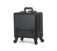 YIORYO Aluminum Rolling Makeup Train Case, Portable Makeup Organizer Suitcase, Cosmetic Storage Box, Travel Beauty Luggage Trolley w/4 Removable Wheels