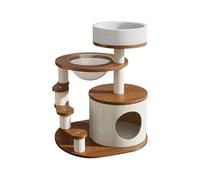 YIORYO Cat Tree, Cat Tower for Indoor Cats, Multi-Level Wood Cat Tower with Scratching Posts, a Large Caves, Space Capsule for Small Large Cats