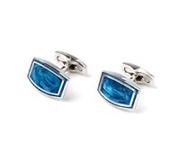 YIORYO Cufflinks for Men, Tuxedo Shirt Cuff Links, Blue Rectangle Cuff Links for Suit, Business Cufflinks Accessories