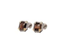 YIORYO Men's Cufflinks Cuff Links for Men, Copper Tuxedo Shirt Cuff Links Set(Cat's Eye Stone)