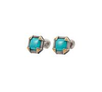 YIORYO Men's Cufflinks Cuff Links for Men, Copper Tuxedo Shirt Cuff Links Set(Turquoise)