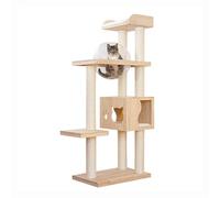 YIORYO Wooden Cat Tree, 57.9-Inch Cat Tower for Indoor Cats, Large Cat Nest with Scratching Posts, Caves, Space Capsule, Cat Furniture