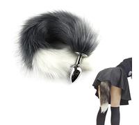 YIOTMOP BDSM Butt Plug Stainless Steel Anal Plug Multi-Function Faux Long Fox Tail Buttplug Fetish Sexy Cosplay Sex Games Anal Sex Toys for Men Women Couples Beginner