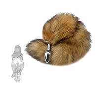 YIOTMOP Butt Plug Anal Plug Stainless Steel Multi-Function Faux Long Fox Tail Animal Tail Buttplug Fetish Sexy Cosplay Flirting Tools Anal Sex Toys for Men Women Couples Beginner