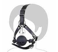 YIOTMOP Erotic Mouth Ball Gag with Nose Hooks Leather BDSM Kit Sex Gags Head Restraints Bondage Ballgag SM Harness Extreme Slaves Fetish Sex Toys for Couples