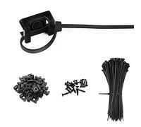 YIOVVOM 100 Pcs Cable Zip Tie Saddle Type Mount With Screw,100 Pack 6" Cable Ties, High Strength, Black Cable Zip Tie Mounts Kit For Wire Management,Electronic Cord Organizer Clip (Small, Black)