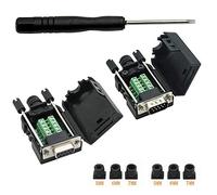 YIOVVOM DB9 Breakout Connector to Wiring Terminal RS232 D-SUB Female Serial Adapters Port Breakout Board Solder-Free Module with case(1PCS Female Adapter +1PCS Male Adapter)