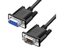 YIOVVOM DB9 RS232 Serial Extension Cable Male to Female 9 Pin DB9 Cord Straight Through 9 pin Serial Connector Black 16FT