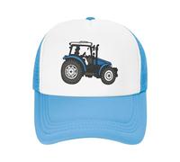 Yipaidel Boys Trucker Hat Blue Tractor Mesh Adjustable Snapback Baseball Cap for Kids 3-13 Years, blue, Einheitsgröße-L