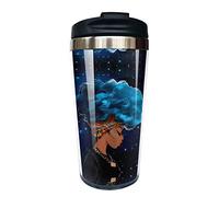 Yipaidel Funny Black Girl African American Print Waterproof Stainless Steel Travel Coffee Mug, Gifts For Aunt Sister Friends, Men Women Love It, Insulated Water Bottle Tumbler Cup 13 OZ