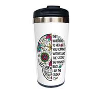 Yipaidel I Am The Storm Sugar Skull Travel Coffee Mugs Funny Gifts For Women Artists Adult Friends Birthday 13 OZ With Flip Lid Stainless Steel Vacuum Water Bottle Tumbler Cups