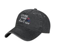 Yipaidel Women's Vintage Distressed Baseball Cap, Adjustable Washed Hat for Mom Dad, Casual Cruise Gift, Embroidered-black, One size