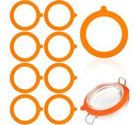 Yipakeh 15-Pack Storage Jar Seals | 3.74 inch (9.5cm) Silicone Gaskets Replacement for Mason/Kilner Jars - Airtight, Leakproo for Dry Food Storage (Orange)