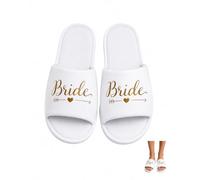 YIPFEN 1 Pair Bridal Disposable Slippers Soft & Comfortable for Wedding Preparations, Bachelor & Spa - Brides To Be