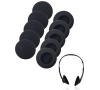 YIPFEN 10 Pcs 30mm Black Soft Foam Headphone Covers - Replacement Earpads for Earphones, Max Comfort & Optimal Sound