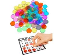 YIPFEN 100 Pieces Magnetic Bingo Set, Metal Ring Chips, Plastic Poker Tokens, Markers, Maths Counting, Science Research, STEM Kit, Family Game Nights (Multicolor)