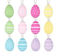 YIPFEN 24 Pcs Painted Plastic Eggs, Spotted Hanging, Easter Eggs, Tree Decorations, Home Decor, Easter Tree for School Home Office Party Supplies (6cm)