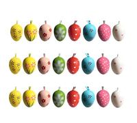 YIPFEN 24pcs Colorful Plastic Hanging Easter Eggs for Indoor and Outdoor Easter Decorations Easter Tree Decorations with Easter Patterns (Colorful)