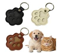 YIPFEN 3 Pieces Pet Memorial Case Leather Claw Design Pet Memorial Keepsake Keychain Pet Hair Storage