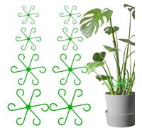 YIPFEN 4 Pcs Plastic Stem Holder Set Plant Clips for Climbing Perennials Monstera Orchids Flowers Hydrangea Roses Tomato Indoor Garden Plants (Green)