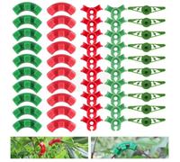 YIPFEN 50 Pieces Plant Clips 360 Degrees and 90 Degrees, Removable, Three Styles, Low Stress Training, Support Climbing, Fixing and Shaping Growth (Red, Green)