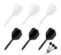 YIPFEN 6 Pieces Dart Flights, Stable Flights with Casting, Hard Plastic Drums, Combined System of Shaft and Flights for Game and Target, 2BA Thread, for Adult Darts, Dart (Black)