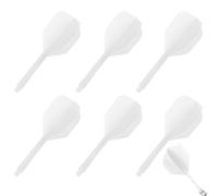 YIPFEN 6 Pieces Stable Fusion Flights, Combined Shaft and Flights System, 2BA Threaded Darts, Built-In One Piece, Dart Tree & for Play and Target - Ideal for Adults (White)