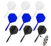 YIPFEN 9-piece integrated dart accessory set, including fixed flights, durable plastic shafts, integrated flight and stem system, aerodynamic design for precision and balance (2BA)