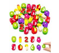 YIPFEN Colourful Fruit Erasers, Pack of 30, Compact Size, Precise Erasing without Leaf Damage, Supports Sustainable Learning Habits & Error Correction