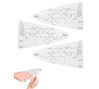 YIPFEN Pack of 3 Parabolic Stencil Maths, Transparent Parabola Rulers Curve Template with Sinus Cosine Tangents, Parabola Drawing Stencil for Students Teachers Office Technical Drawing