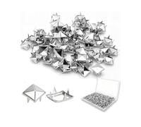 YIPFEN Square Pyramid Rivets Set, 500 Pieces, Metal Studs with Storage Box, Decorative Studs for Leather, Clothing, Bags & DIY