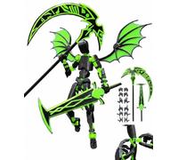 YIPFEN T13 Action Figure Kit Black/Green, 3D Print Dummy 13 Model for Assembling with Movable Joints for Collectors & Poses