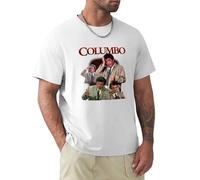 yipiao Columbo HomageVintage T Shirt Short Sleeve Funny Top White XL