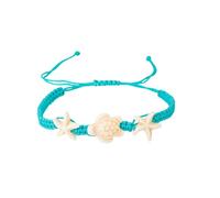 yipima Boho Turtle Charm Anklet for Women Handmade Adjustable Wax Rope Braided Starfish Sea Turtle Turquoise Ankle Bracelets for Women Waterproof, One Size, Stone, no gemstone
