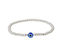yipima Evil Eye Anklet for Women Handmade Gold Tone Stretch Beaded Stainless Steel Evil Eye Charm Ankle Bracelets for Women Waterproof, One Size, Metal, no gemstone