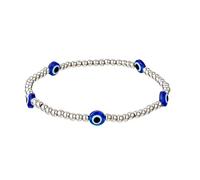 yipima Evil Eye Anklet for Women Handmade Gold Tone Stretch Beaded Stainless Steel Evil Eye Charm Ankle Bracelets for Women Waterproof, One Size, Metal, no gemstone