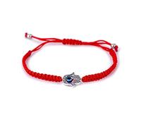 yipima Handmade Red Black String Evil Eye Hamsa Hand Charm Bracelets for Protection and Luck Kabbalah Adjustable Hand-Woven Cord Thread Friendship Bracelet Amulet Jewelry, adjustable, Metal, no