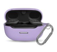 YIPINJIA for JBL Endurance Race Case Cover, Silicone Protective Portable Scratch Shock Resistant Cover Compatible with JBL Endurance Race Earbuds Charging Case with Carabiner(Purple)
