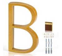 YIPLED 5 Inch House Numbers for Outside, Metal Address Number B - Modern Design, Weather-Resistant Gold Powder Coated Finish, No Fading (Gold)