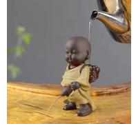YIPOCH Creative Purple Clay Tea Pets Ornament Buddha Figurines Little Monk Baby Boy Spray Pee Tea Table Home Decoration Crafts