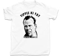 Yippee Ki Yay Mother Fucker T Shirt Die Hard Bruce Willis John McClane Movie Tee White White L